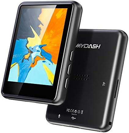 MYDASH נגן MP3 עם Bluetooth, 2.4 מסך נגן המוזיקה, 16GB עם רמקול דיגיטלי נייד Lossless נגן מוזיקה ריצה וכושר, תמיכה עד