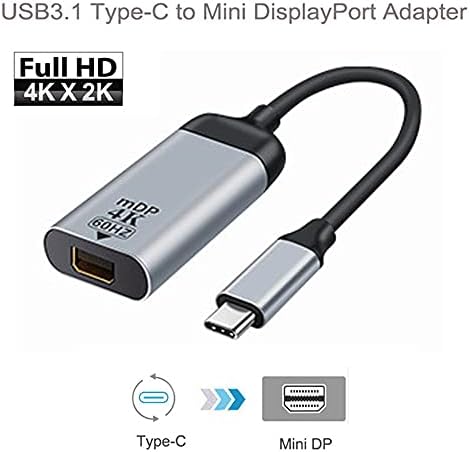 Xiwai USB-C סוג C Mini DP Displayport כבל מתאם 4K 2K 60hz עבור מחשב לוח וטלפון & נייד