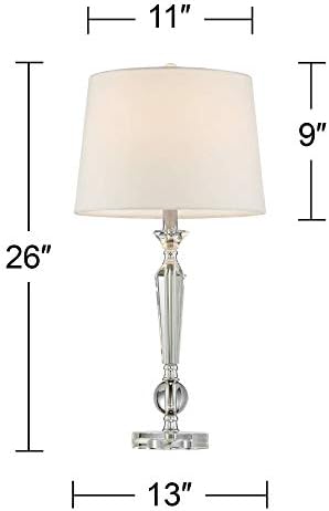ג 'ולי מסורתי בסגנון ארט דקו מנורות שולחן 26 גבוהה סט של 2 פמוט קריסטל לבן תוף צל עיצוב הסלון, חדר השינה הבית ליד המיטה,