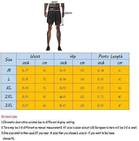 CYF גברים 2 ב 1 ריצה קצרים עם כיסים יבש מהירה לנשימה פעיל אימון כושר קצרים.