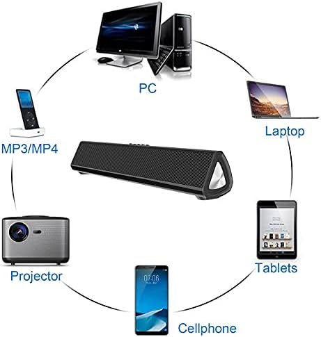 המחשב רמקול עבור שולחן העבודה，Bluetooth סטריאו סאונד בר למחשב טבליות שולחן עבודה נייד מחשב נייד, USB מופעל סאונד בר