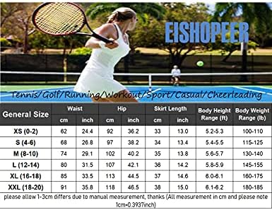 EISHOPEER נשים אתלטי Skorts קפלים טניס, חצאיות קל לרוץ גולף אימון חצאית עם מכנסיים קצרים כיסים XS-XXL
