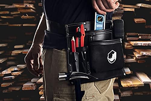 STRONGLAD 5-כיס צד אחד שחור עור כלי עבודה נרתיק חגורה עבור נגר חגורת כלי העבודה לבנייה גברים ונשים