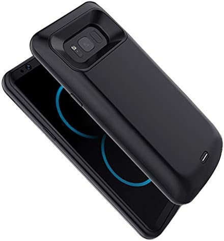 נטענת טעינה תיק תואם Samsung Galaxy S8 בתוספת כוח גיבוי למקרה Samsung S8+ מכסה סוללה שחור