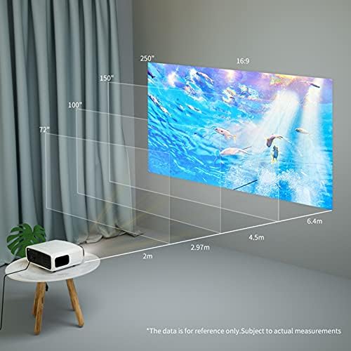 KFJZGZZ מקרן LED של מקרן WiFi Full HD 1080P 250 אינץ מסך גדול מקרן 3D קולנוע ביתי חכם, מקרן וידאו